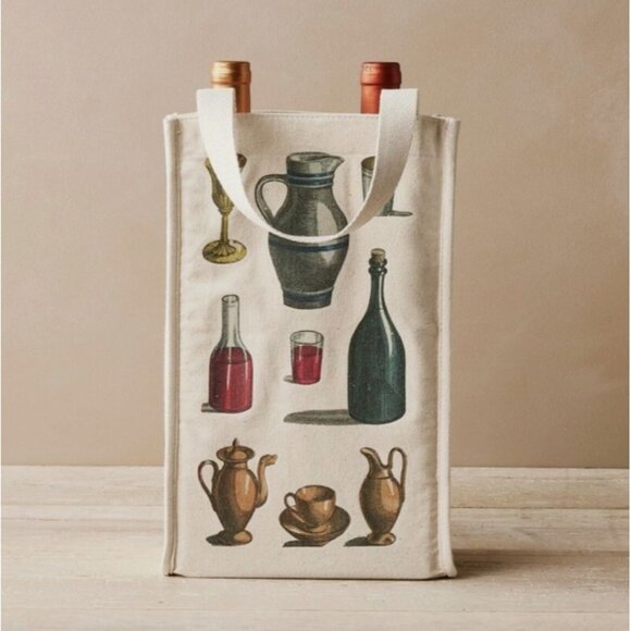 JOHN DERIAN x TARGET Fall Canvas Wine Tote Bag/Multi-Color - Picture 1 of 15